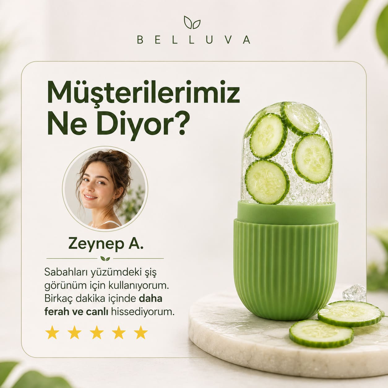 Yüz Masaj Küresi - Belluva Ice Roller Soğuk Terapi
